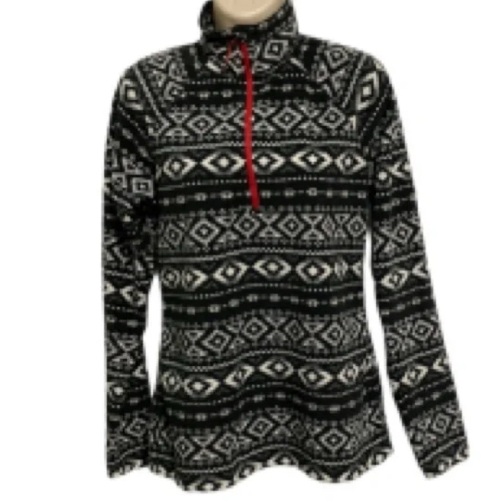 Sale 3/15 Eddie Bauer Black and White Geometric Fleece